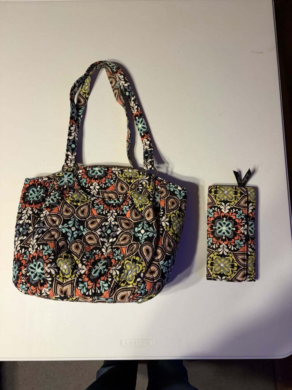 Vera Bradley Retired 2015 Sierra Tote Handbag With Wallet